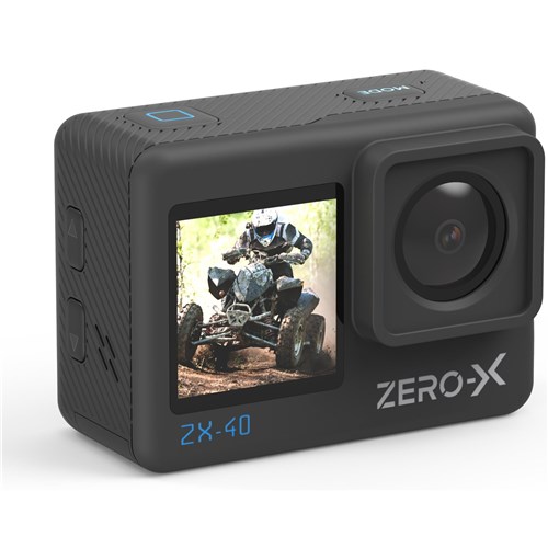 Zero-X ZX-40 4K UHD Action Camera with Dual Display & Wi-Fi