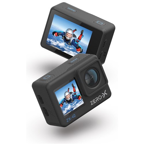 Zero-X ZX-40 4K UHD Action Camera with Dual Display & Wi-Fi