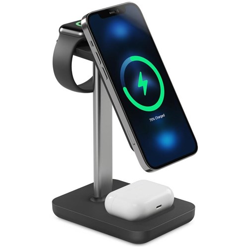 Journey MagSafe Compatible 3-in-1 Wireless Charging Stand Bundle (Black)