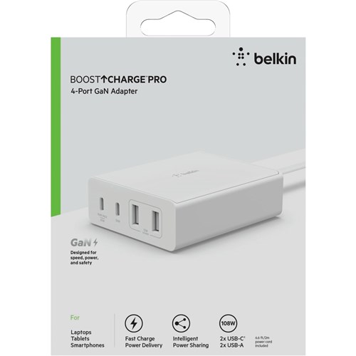 Belkin BoostUp Charge Pro 108W 4 Port GaN Charger