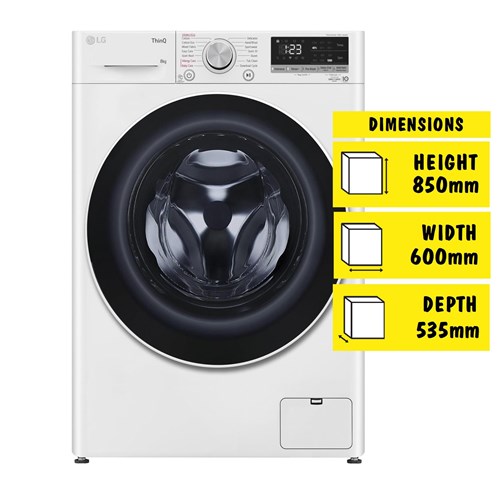 LG WV5-1208W 8kg Slim Series 5 Front Load Washing Machine (White)