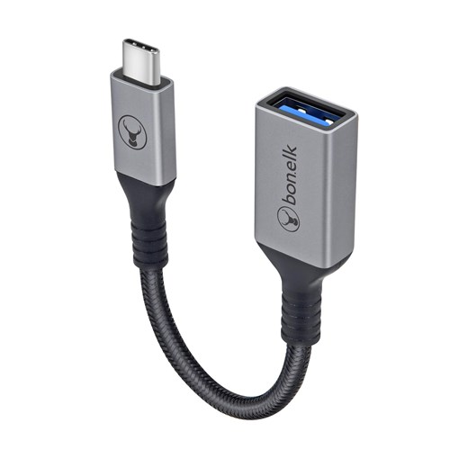 Bonelk Long-Life USB-C to USB-A Adapter (15cm)