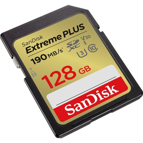 SanDisk Extreme PLUS SDXC 128GB 190MB/s Memory Card [2022]