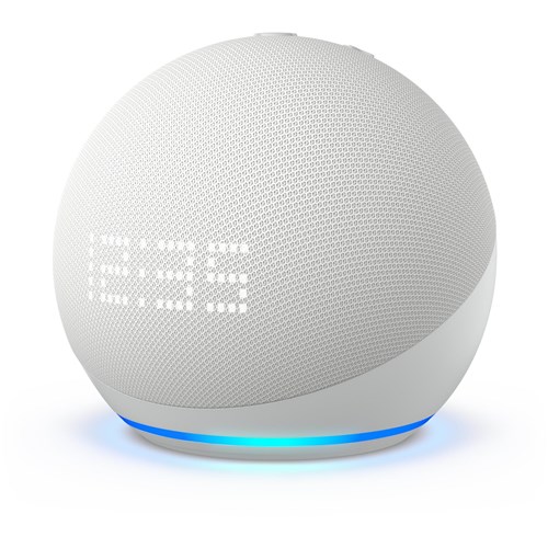 Amazon Echo Dot Smart Speaker with Clock & Alexa 5th Gen (Glacier White)