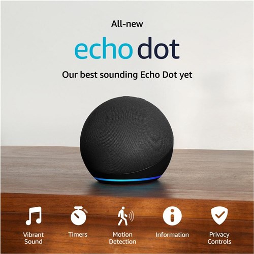 Amazon Echo Dot Smart Speaker & Alexa 5th Gen (Charcoal)