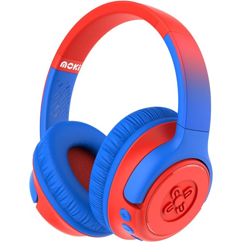 Moki Mixi Kids Volume Limited Wireless Headphones (Blue/Red)