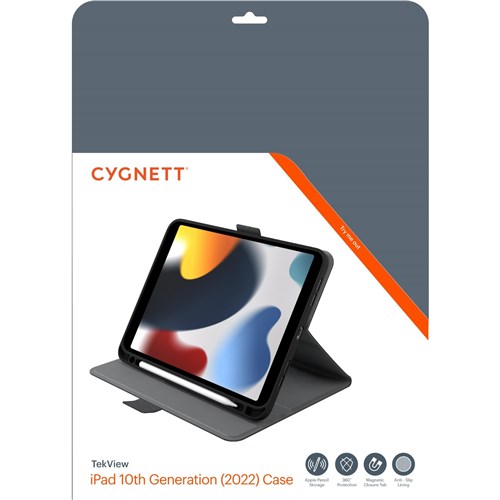 Cygnett TekView Case for iPad A16/10.9' 10th Gen (Black/Grey)