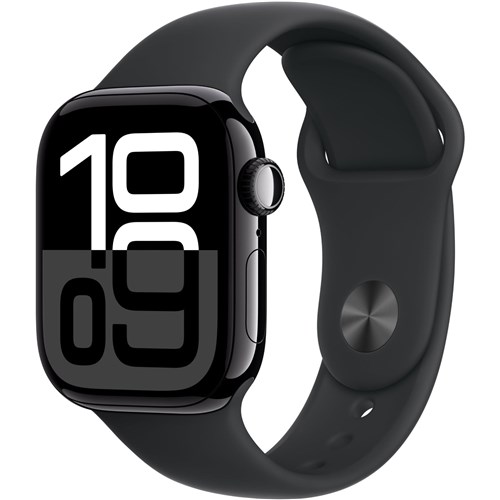 Apple Watch Series 10 42mm Jet Black Aluminium Case GPS Sport Band (M/L) [Black]