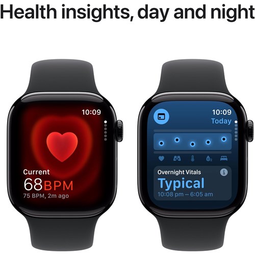 Apple Watch Series 10 42mm Jet Black Aluminium Case GPS Sport Band (M/L) [Black]