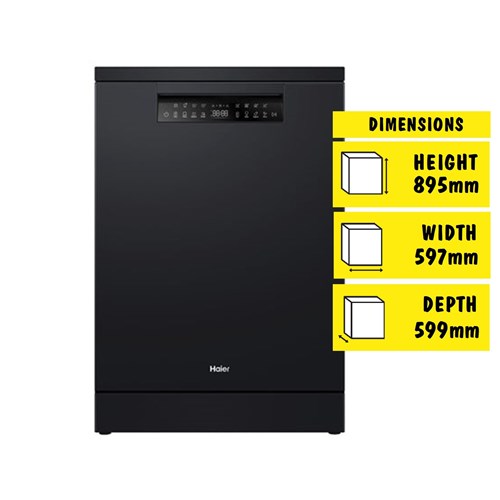 Haier HDW15F3B1 15-Place Setting Freestanding Dishwasher (Black)