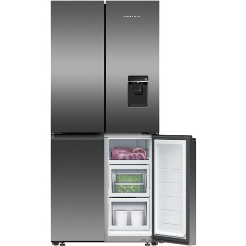 Fisher & Paykel RF500QNUB1 498L Quad Door Ice & Water Fridge (Black Stainless Steel)