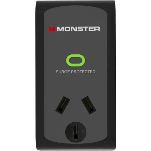 Monster 1 Socket Surge Protector (Black)