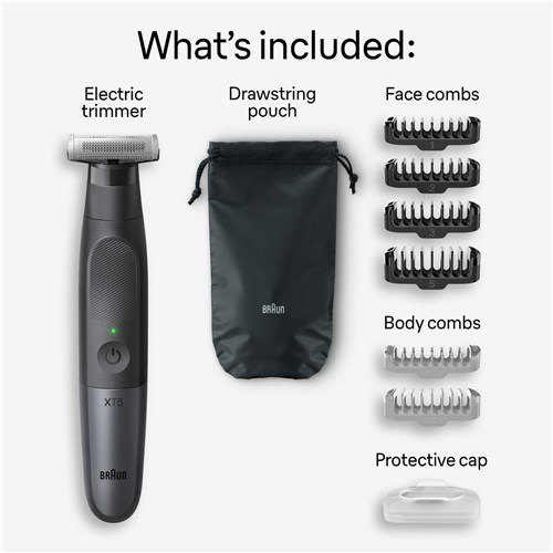 Braun XT5200 Series X Wet & Dry Hybrid Trimmer (Black/Grey Metal)