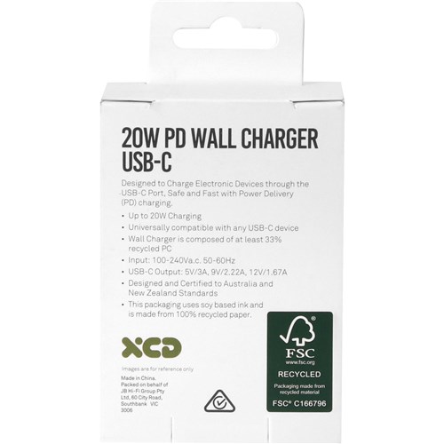 XCD USB-C 20W Wall Charger