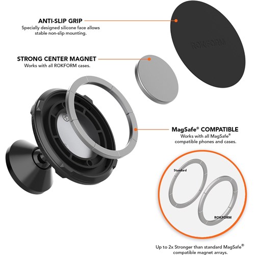 Rokform MagSafe Aluminium Swivel Dash Mount
