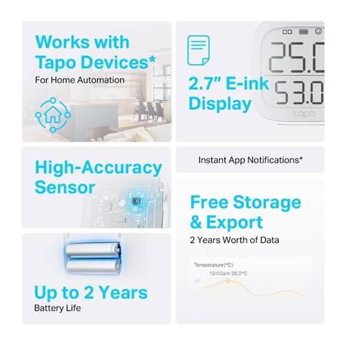 TP-Link Tapo Smart Desktop Temperature & Humidity Monitor