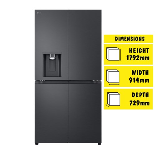 LG GF-D700 638L French Door Fridge (Matte Black)