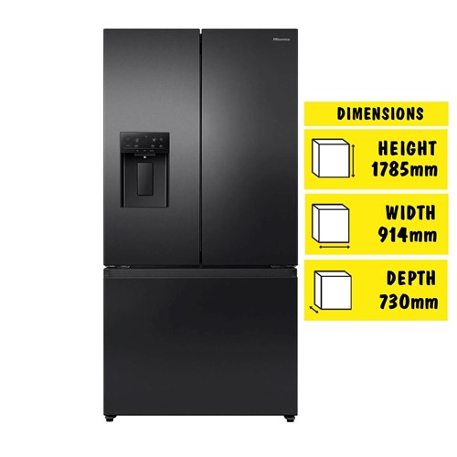 Hisense HRFD634BW 634L PureFlat French Door Fridge (Dark Stainless Steel)