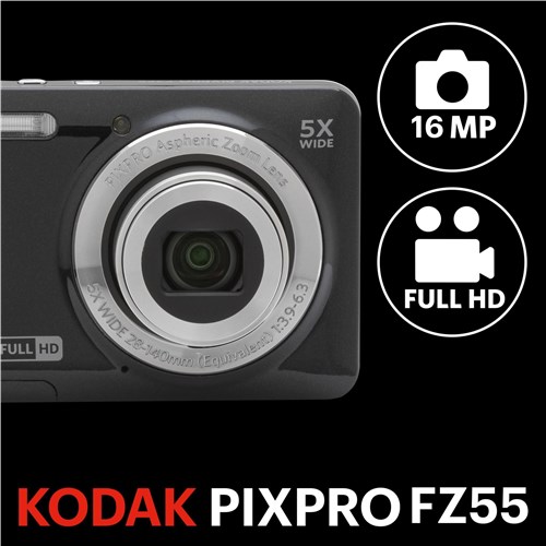 Kodak Pixpro FZ55 Digital Compact Camera (Black)
