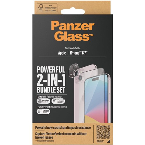 PanzerGlass 2-in-1 Protections Bundle for iPhone 15 Plus