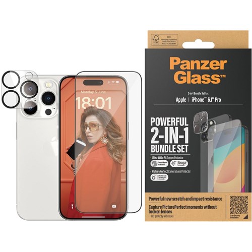 PanzerGlass 2-in-1 Protections Bundle for iPhone 15 Pro
