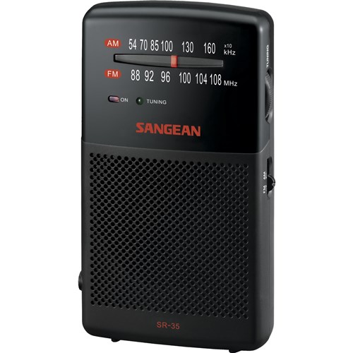 Sangean SR-35 BLACK Handheld Portable AM/FM Radio with Speaker