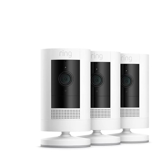 Ring Stick Up Camera Indoor/Outdoor with Battery 3 Pack (White)
