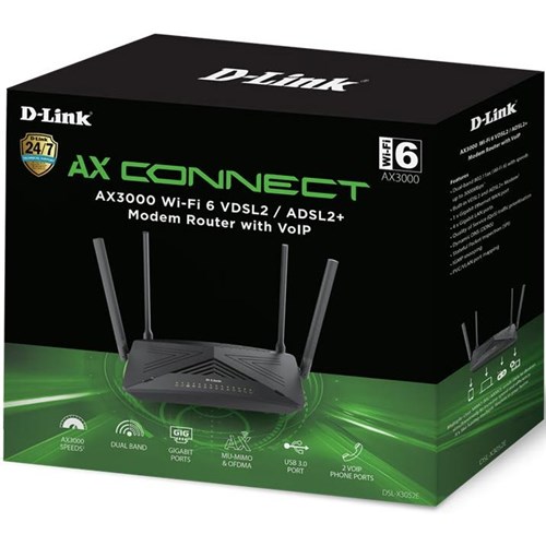 D-Link DSL-X3052E AX3000 Wi-Fi 6 Modem Router