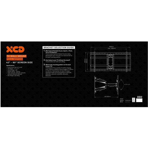 XCD Extra Large Full Motion Wall Mount (42-90')