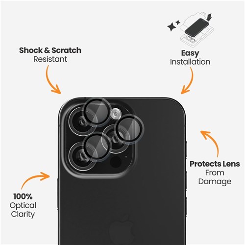 EFM Camera Lens Screen Armour for iPhone 16 Pro/16 Pro Max (Clear)