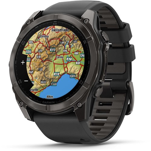 Garmin fenix® 8 51mm AMOLED Sapphire Edition Carbon Grey Titanium with Black + Pebble Grey Band