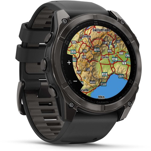 Garmin fenix® 8 51mm AMOLED Sapphire Edition Carbon Grey Titanium with Black + Pebble Grey Band