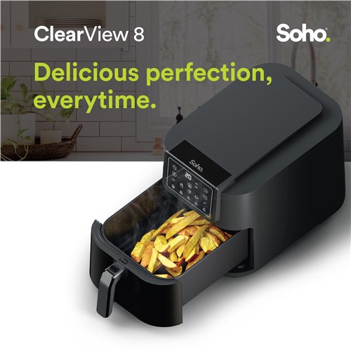 Soho 8L Slim Air Fryer with Viewing Window