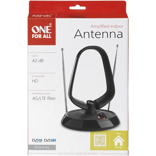 One For All 42dB Gain Amplified Indoor Antenna