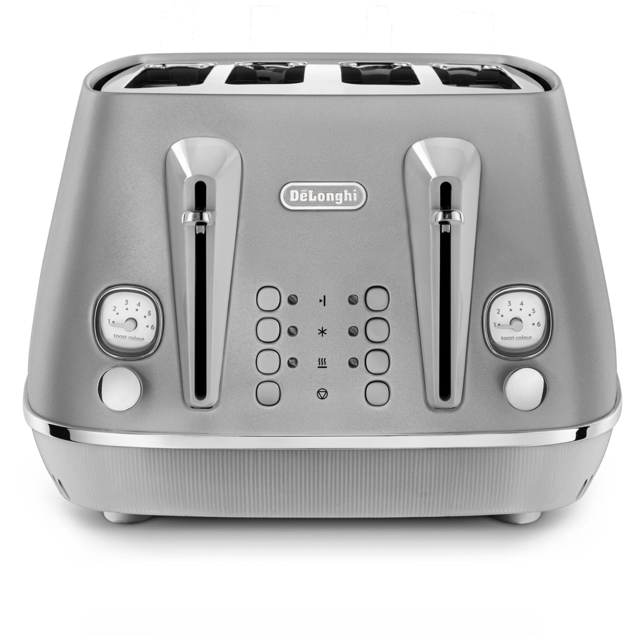 DeLonghi Distinta Perla 4Slice Toaster (Silver) Kettles & Toasters